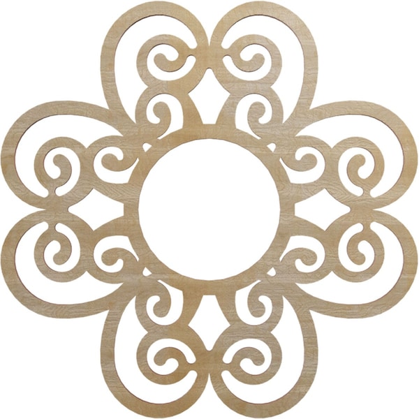Ekena Millwork Cohen Wood Fretwork Pierced Ceiling Medallion, Hickory, 18"OD x 6 1/8"ID x 3/8"T CMWP18X18X0375COHI - main